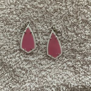 Pink and Silver drop earrings